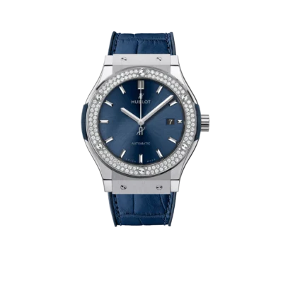 Hublot Classic Fusion Blue Titanium 42mm Diamond Benzel 542.NX.7170.LR.1104