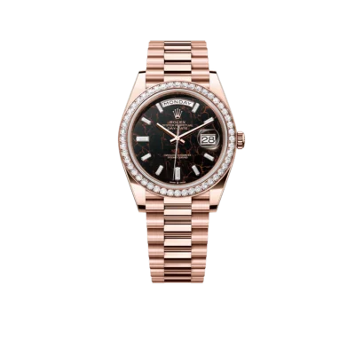 Rolex Day-Date 40 228345RBR Rose Gold Eisenkiesel Diamond Dial Diamond Bezel