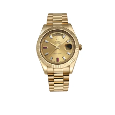 Rolex President Day-Date II 41mm 218238 18k Yellow Gold & Ruby Dial