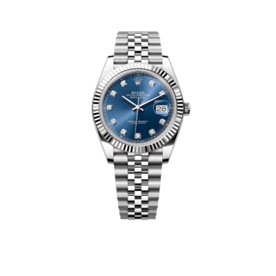 Rolex Datejust 36mm Steel & White Gold Blue Dial Diamonds m126334-0016